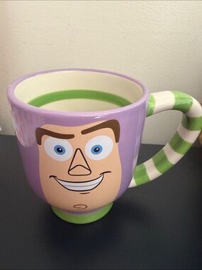 Disney Lavender Buzz Lightyear Toy Story Ceramic Mug with Green Accents